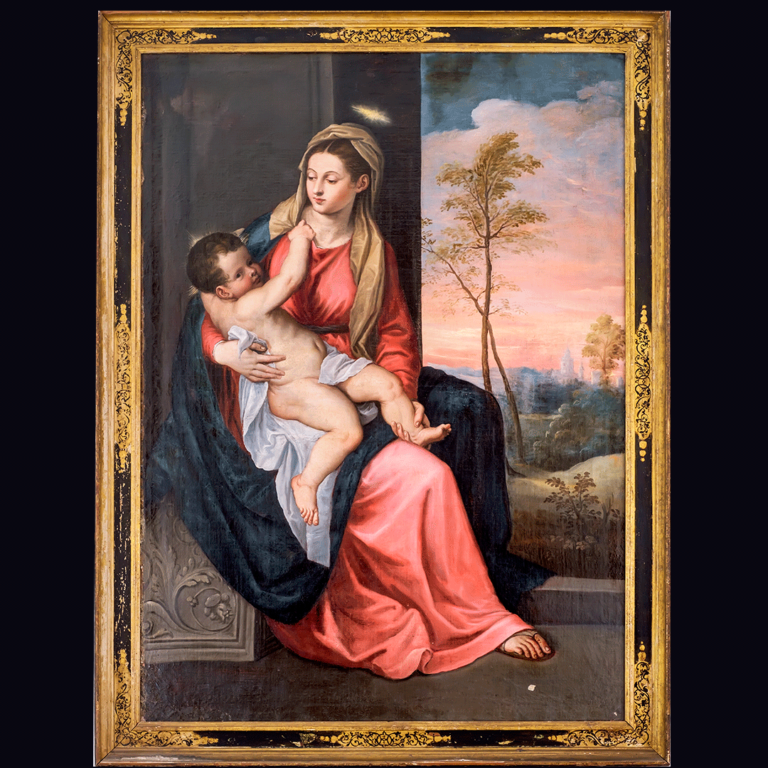 Virgen con el niño. Copia del cuadro de Tiziano conservado en la  Alte Pinakothek de Munich (s.XVI)