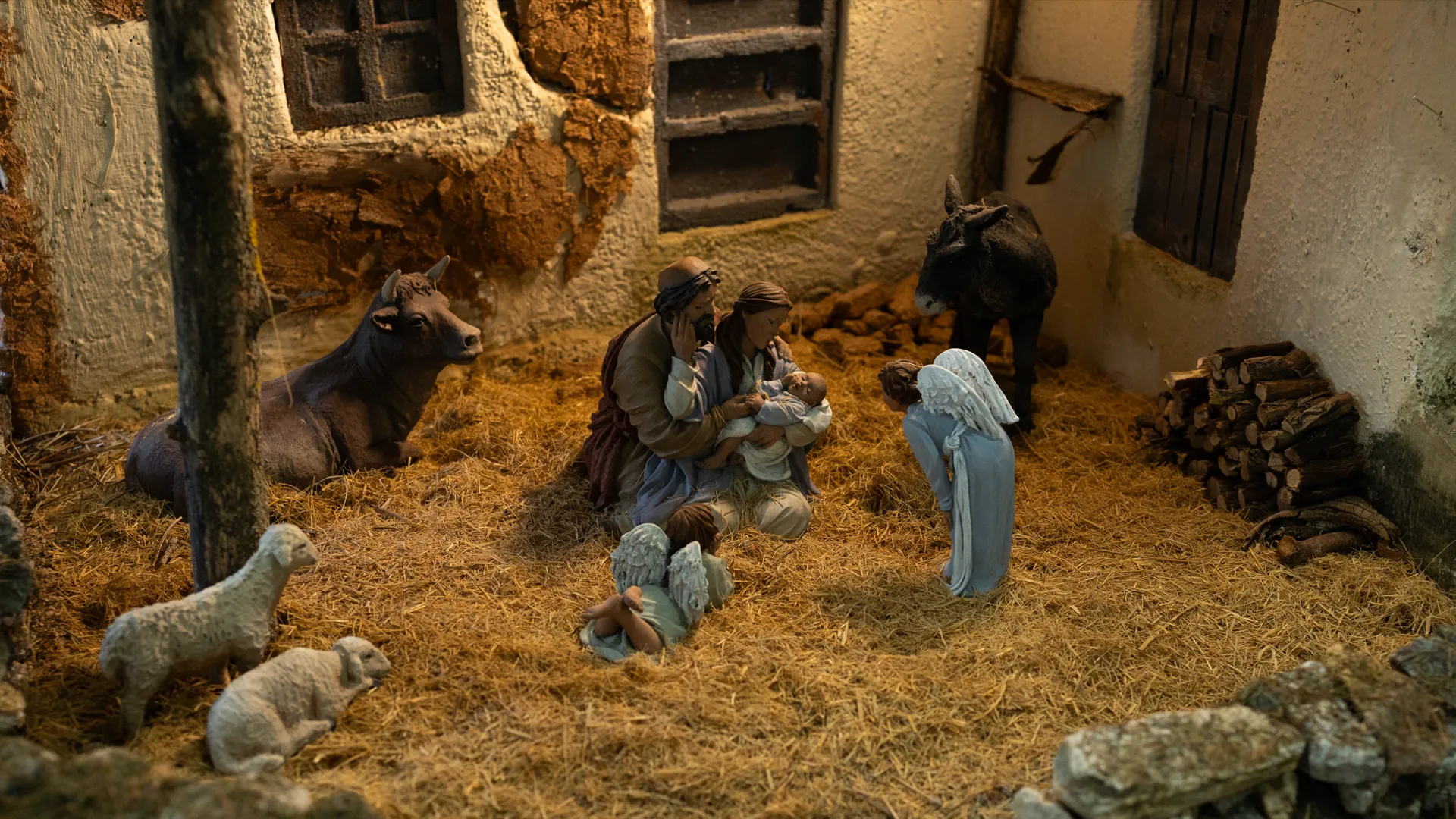 Grupo Caricia de belén hebreo en edición limitada con figuras de 20 cm - Navidad en el Palacio Episcopal de Segovia